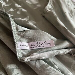 Satin Floral Maxi in Green Lucy in the Sky